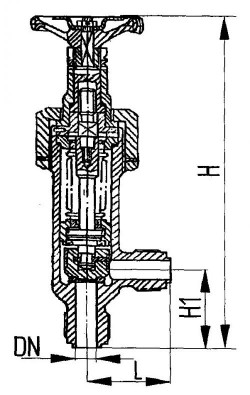 521-03.396-2 Клапан запорный штуцерный угловой бессальниковый